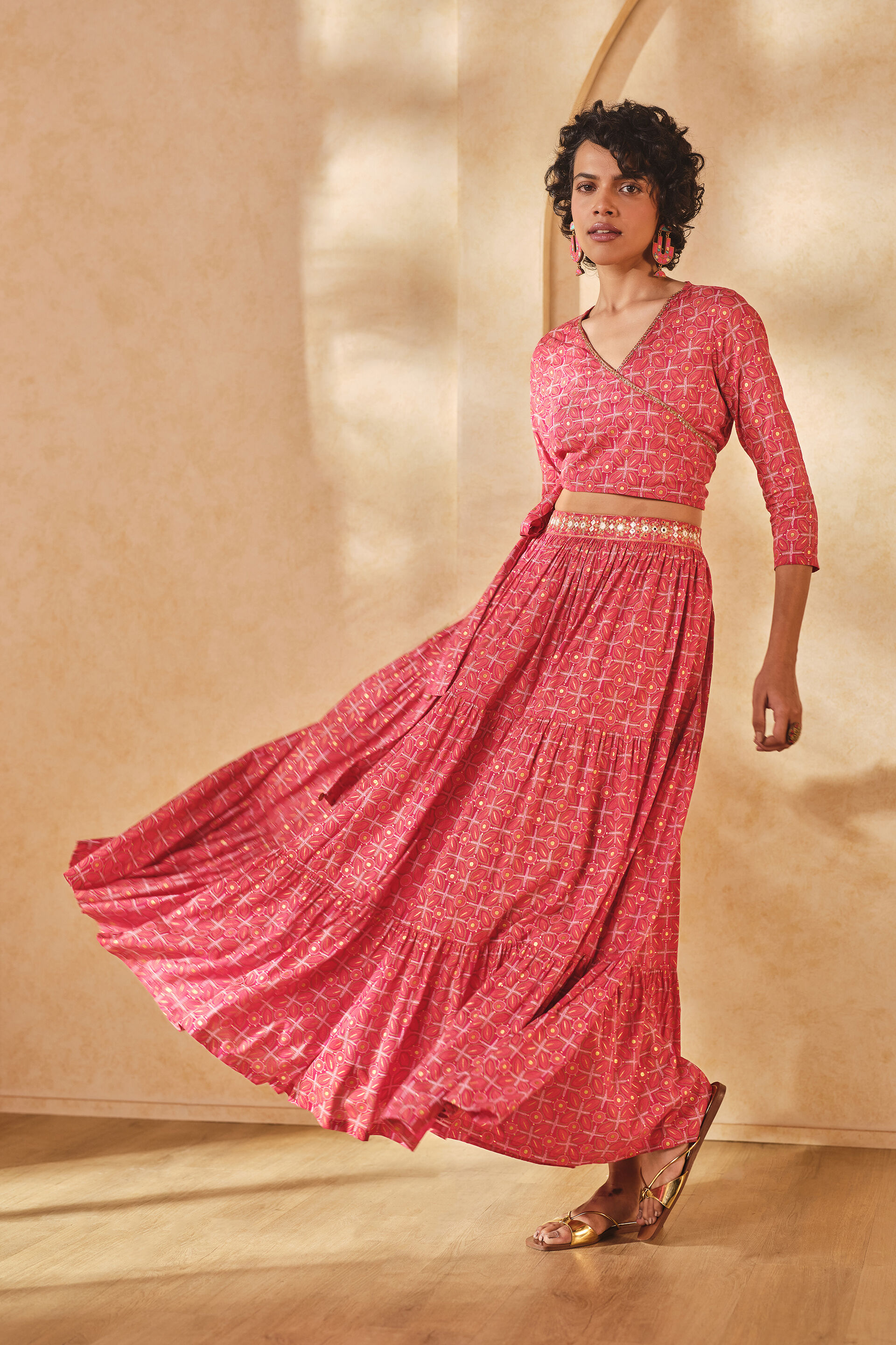 Mast Magaan Red Skirt Set, Red, image 3